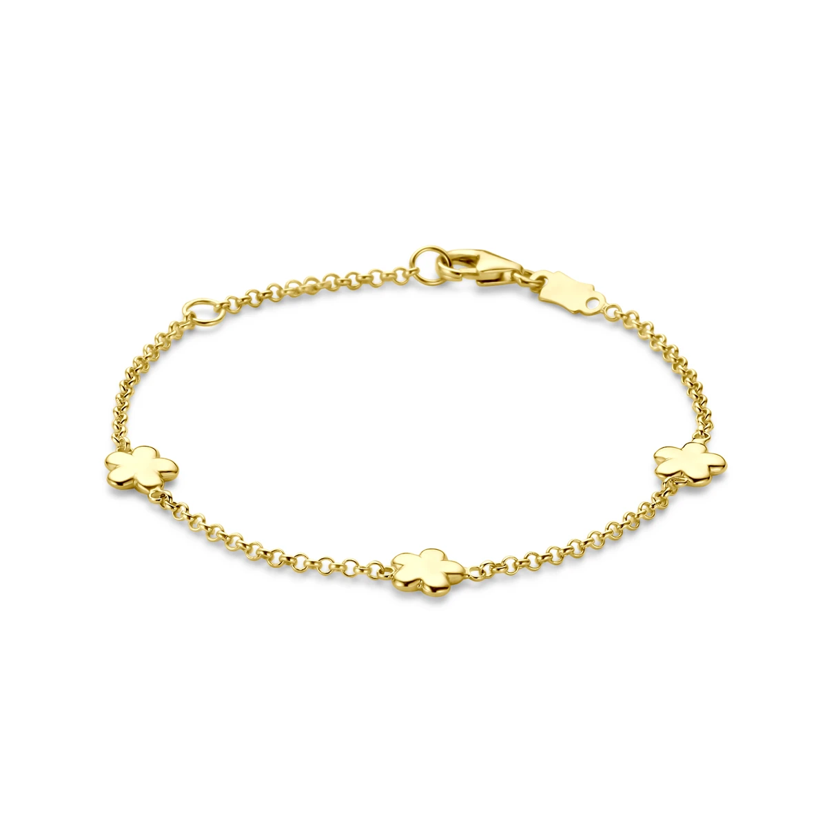 armband bloem 11 - 13 cm 14K geelgoud