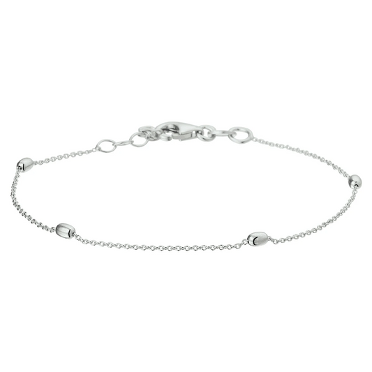 armband bolletjes 1,0 mm 17+ 2 cm zilver gerhodineerd