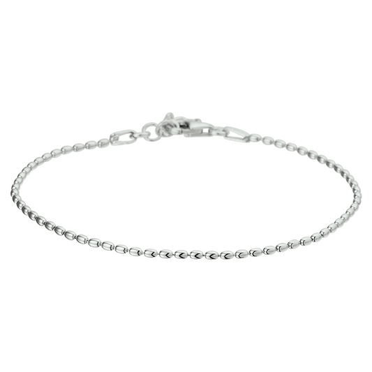 armband bolletjes 1,5 mm 17 + 2 cm zilver gerhodineerd