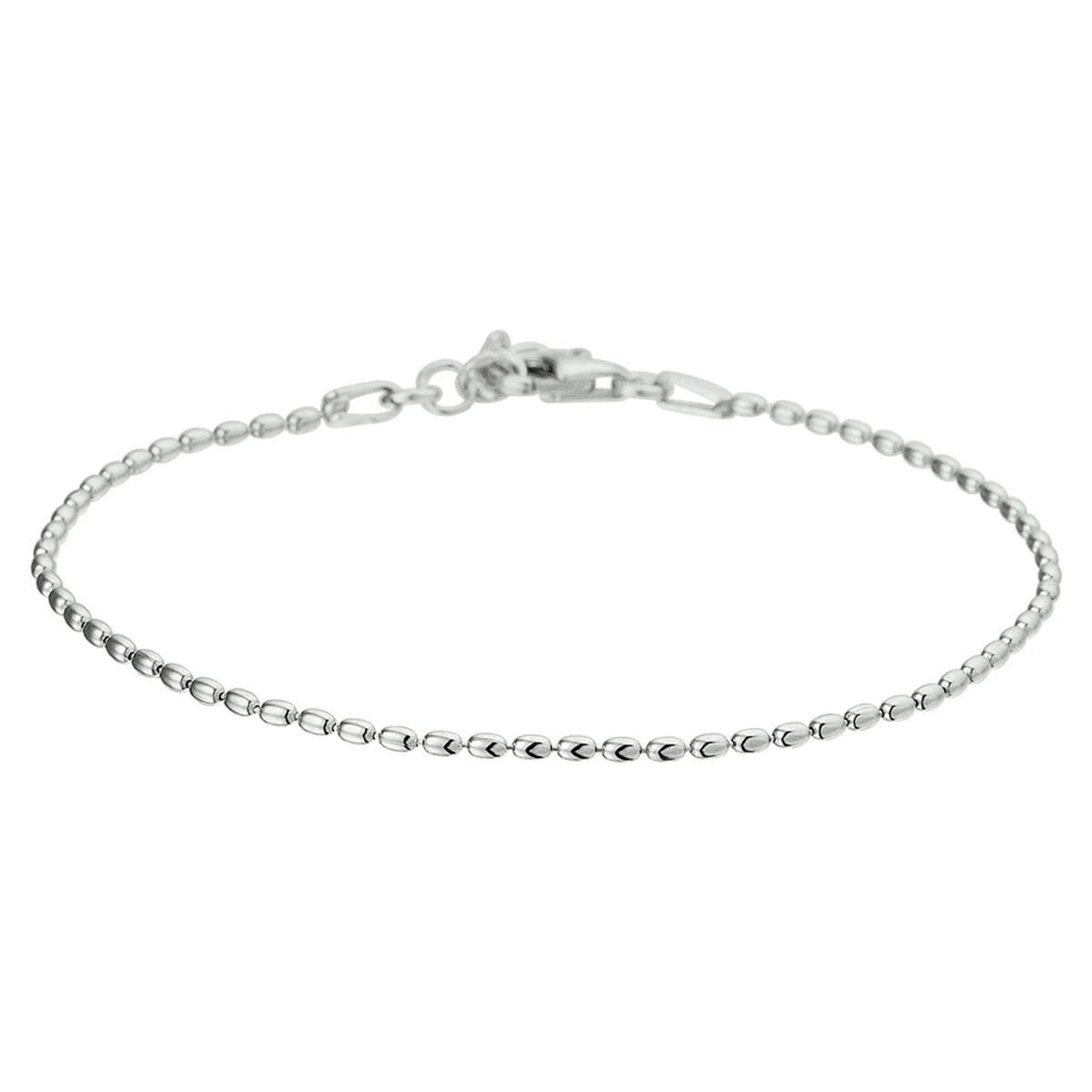 armband bolletjes 1,5 mm 17 + 2 cm zilver gerhodineerd