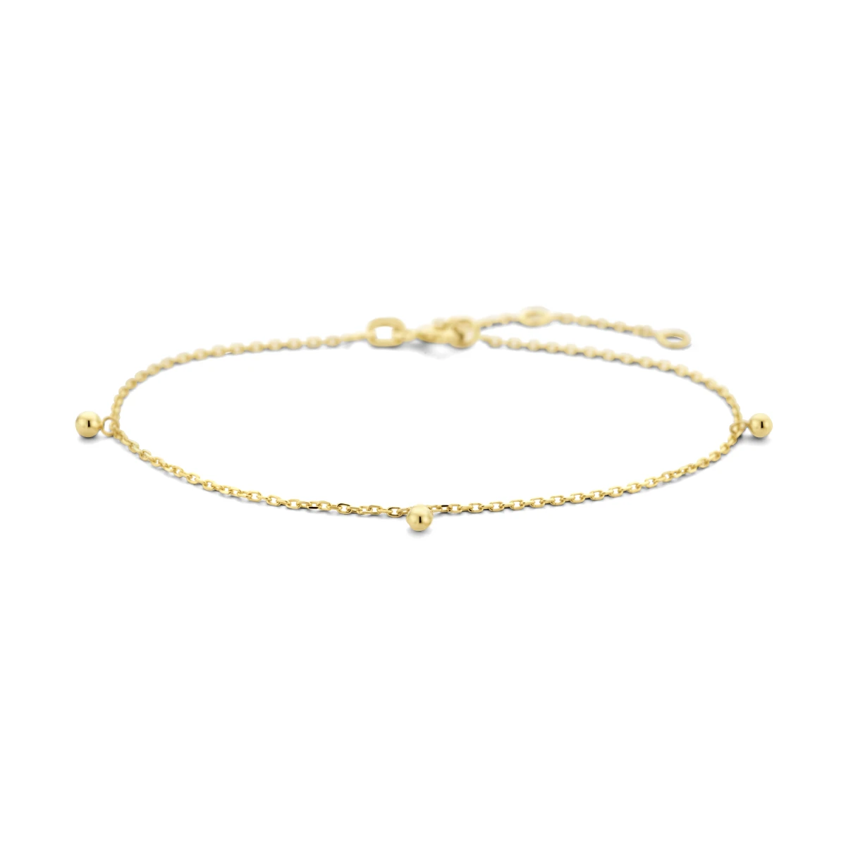 armband bolletjes 16 - 17,5 - 19 cm 14K geelgoud