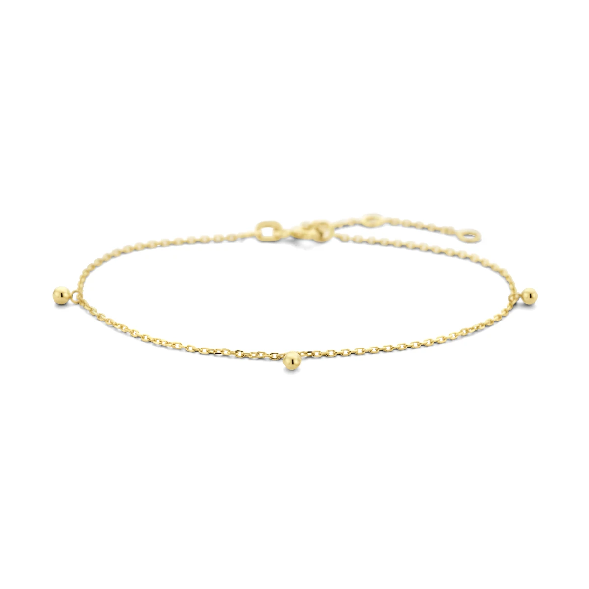 armband bolletjes 16 - 17,5 - 19 cm 14K geelgoud