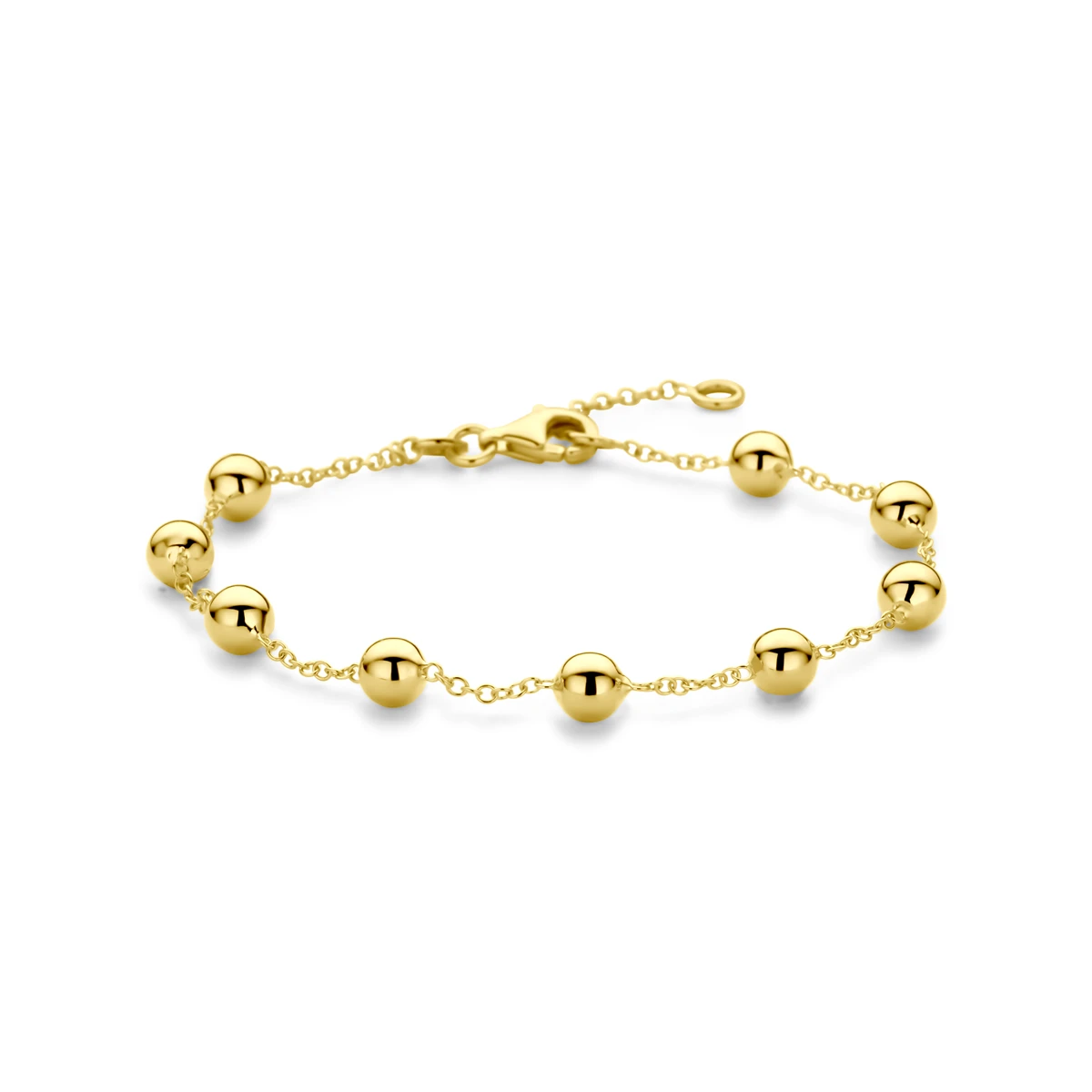 armband bolletjes 17 - 19 cm 14K geelgoud