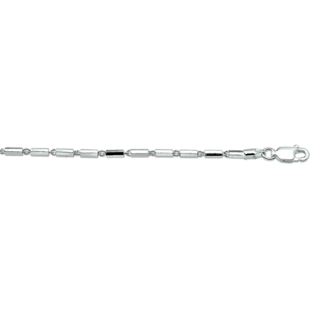 armband buisjes 2,0 mm 18 cm zilver gerhodineerd
