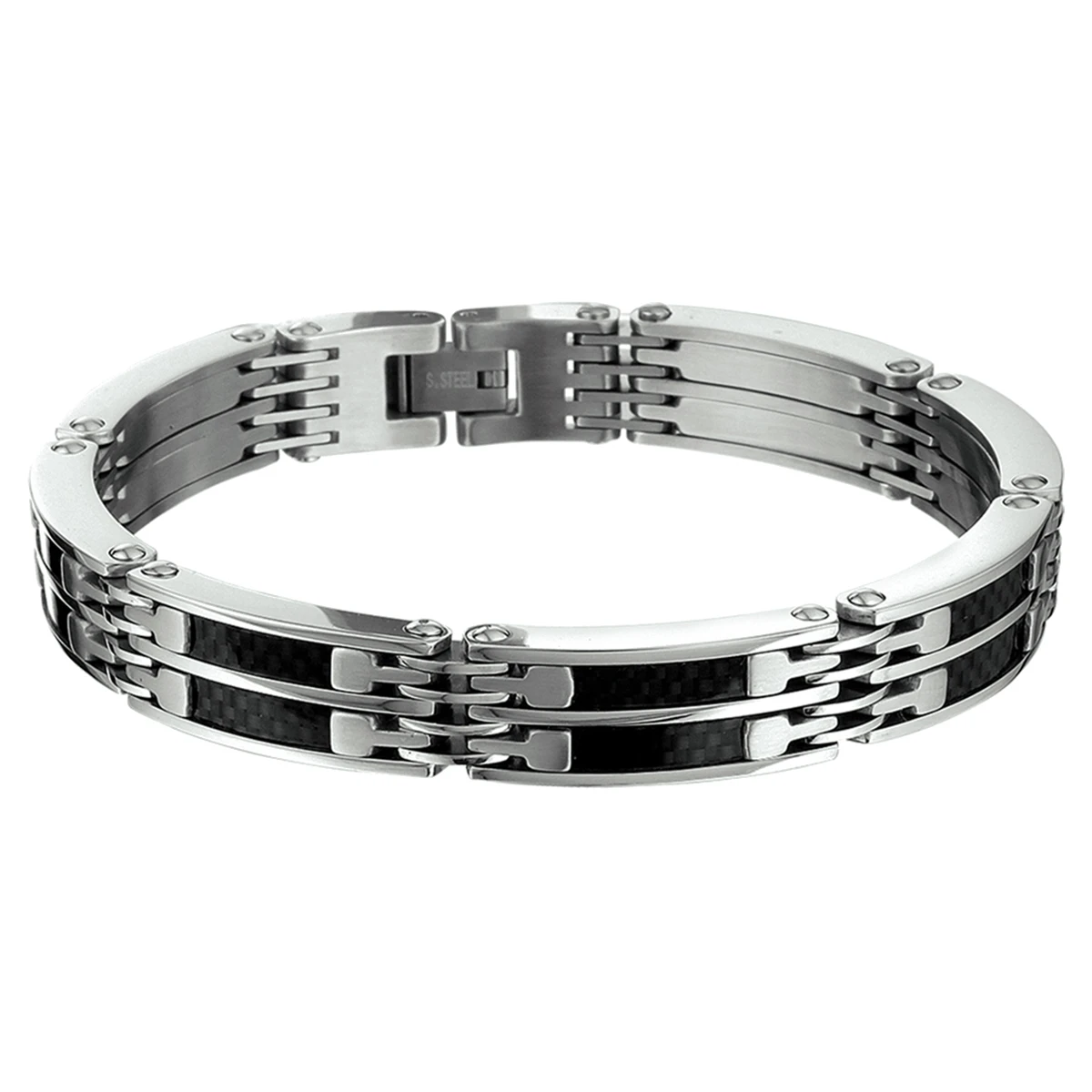 armband carbon 10 mm 21,5 cm edelstaal