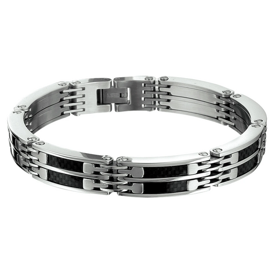armband carbon 10 mm 21,5 cm edelstaal