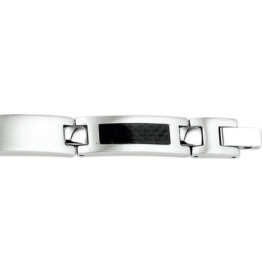 armband carbon poli/mat 9 mm 21 cm edelstaal