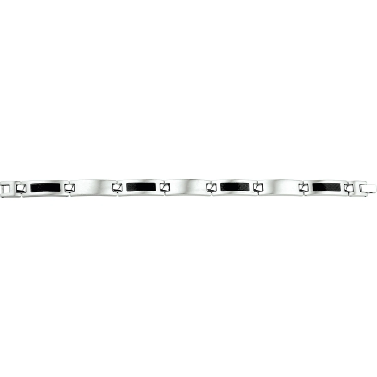armband carbon poli/mat 9 mm 21 cm edelstaal