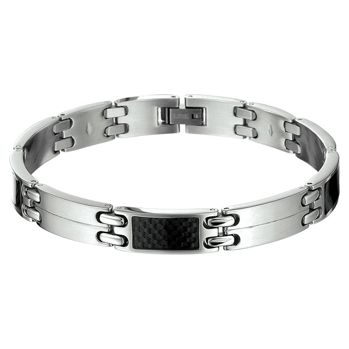 armband carbon poli/mat 9 mm 22 cm edelstaal