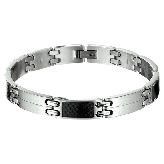 armband carbon poli/mat 9 mm 22 cm edelstaal