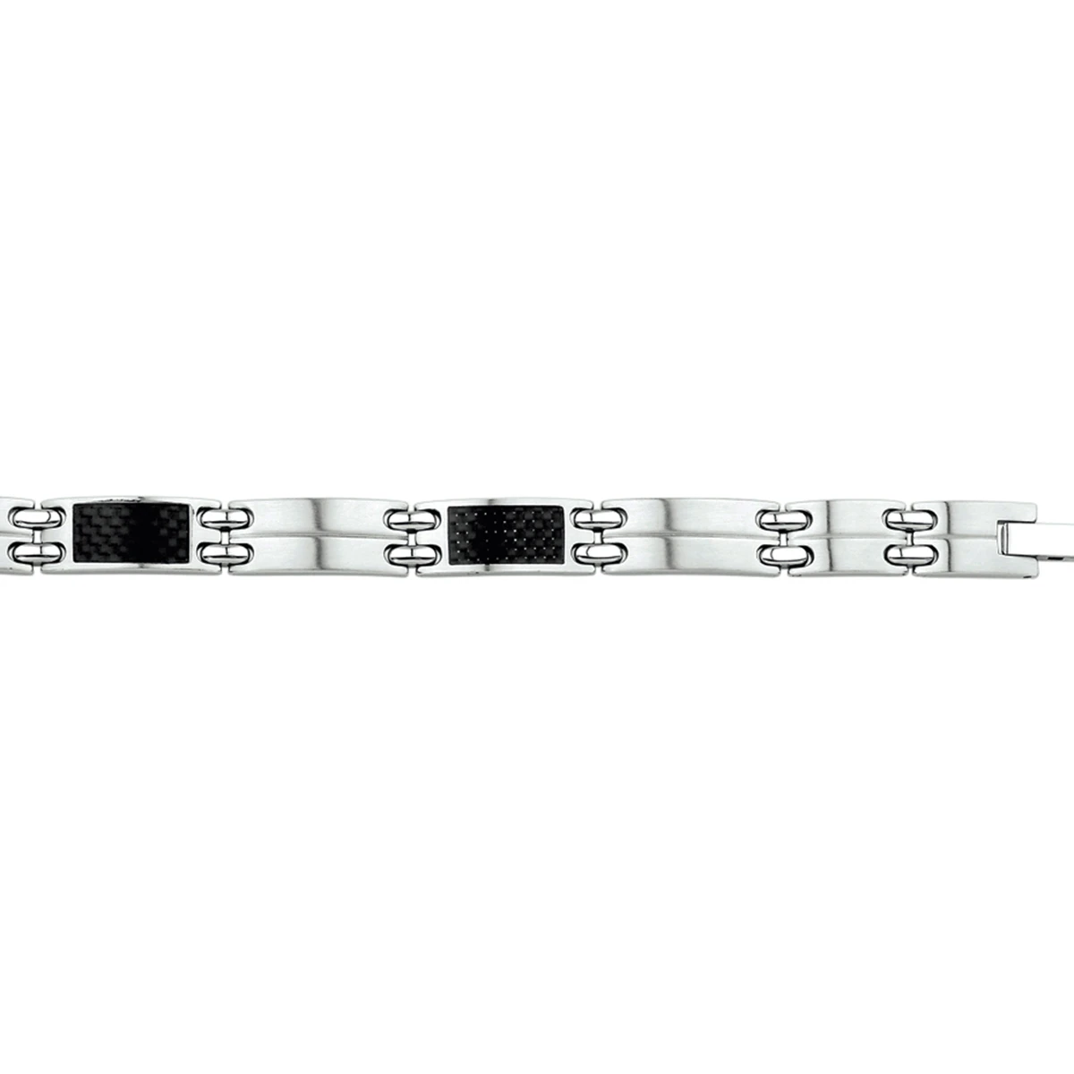 armband carbon poli/mat 9 mm 22 cm edelstaal