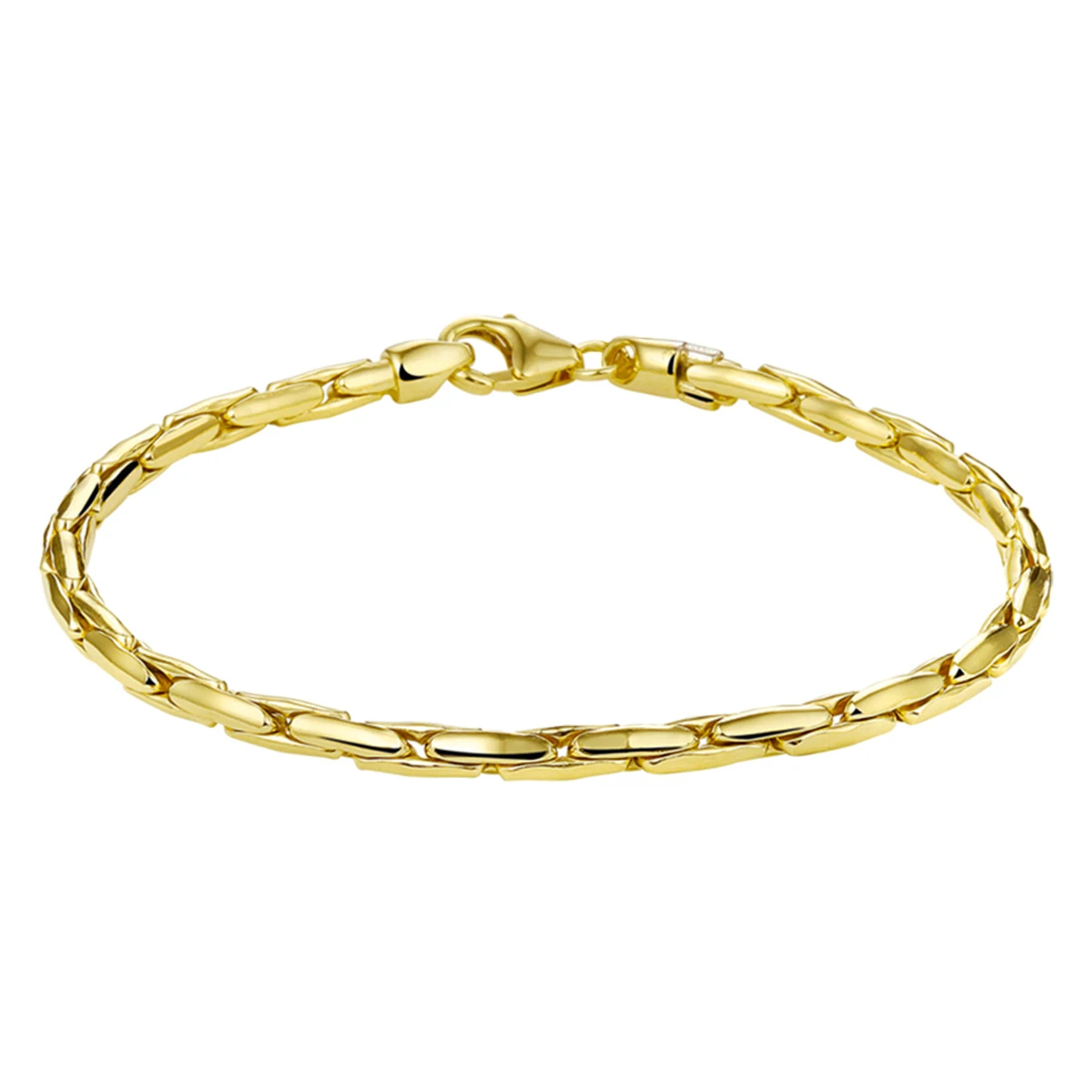 armband cardano massief 3,0 mm 19 cm Silgold (geel met zilverkern)