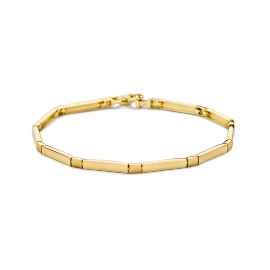 armband choker 3,0 mm 19 cm poli/mat 14K geelgoud
