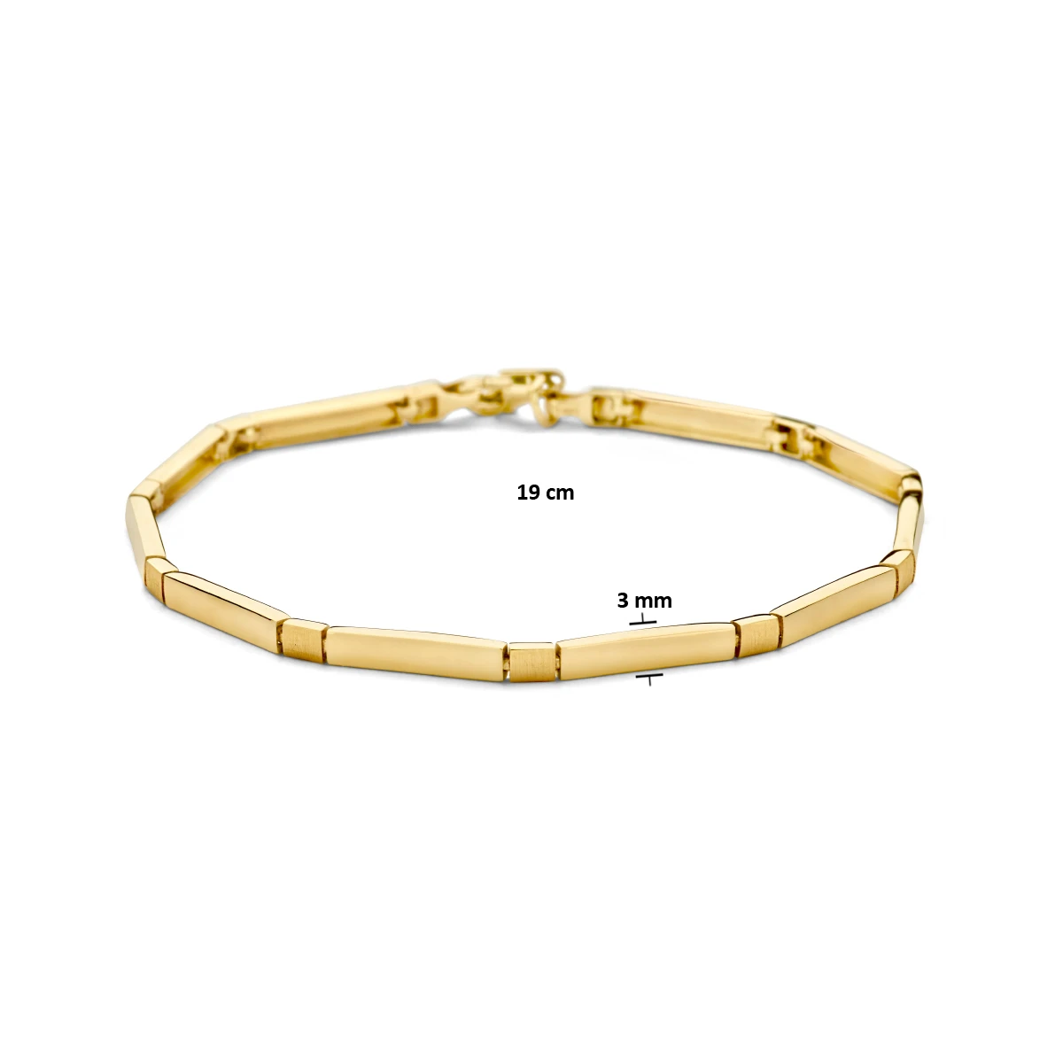 armband choker 3,0 mm 19 cm poli/mat 14K geelgoud