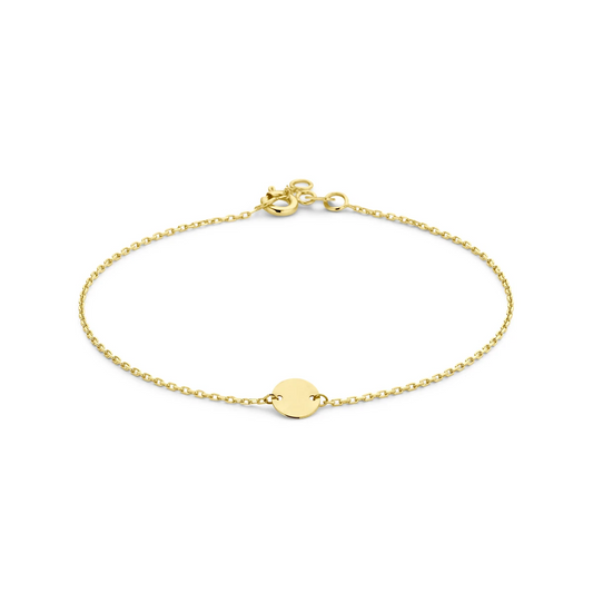 armband cirkel 18,5 cm 14K geelgoud