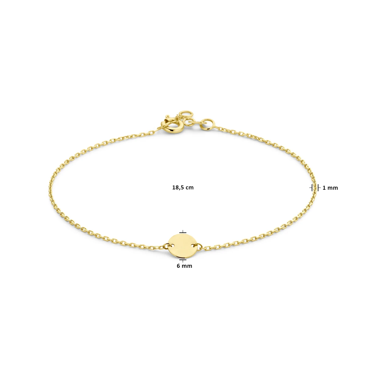armband cirkel 18,5 cm 14K geelgoud