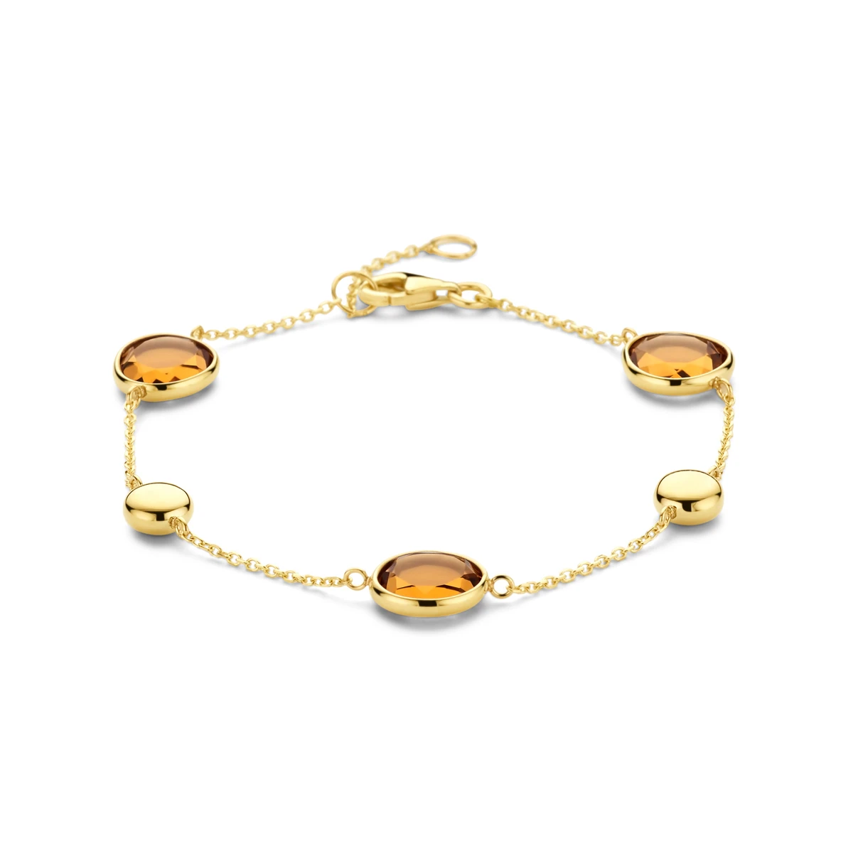 armband citrien 17 + 2 cm 14K geelgoud