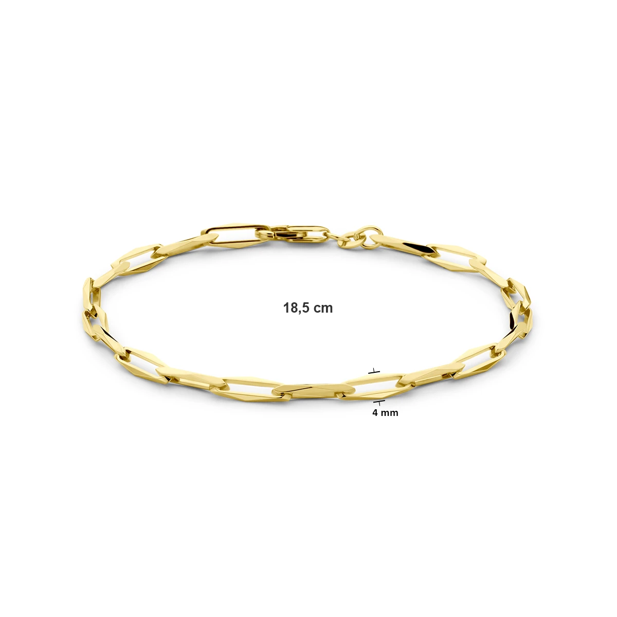 armband closed forever 4,0 mm 18,5 mm massief 14K geelgoud