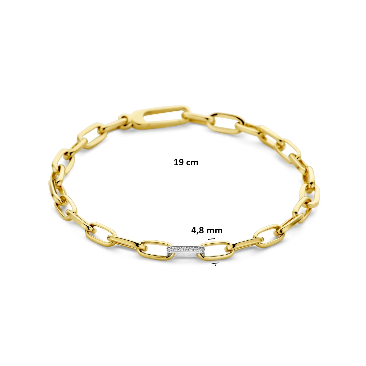 armband closed forever diamant 0.09ct g si 4,8 mm 19 cm 14K bicolor goud geel/wit