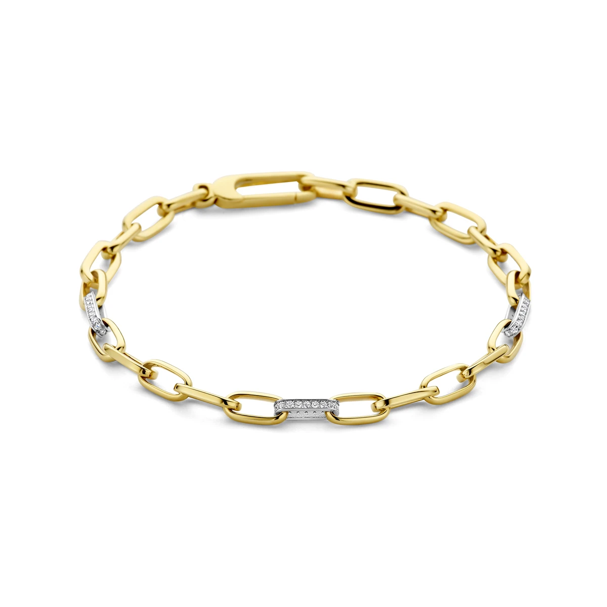 armband closed forever diamant 0.27ct g si 4,8 mm 19 cm 14K bicolor goud geel/wit