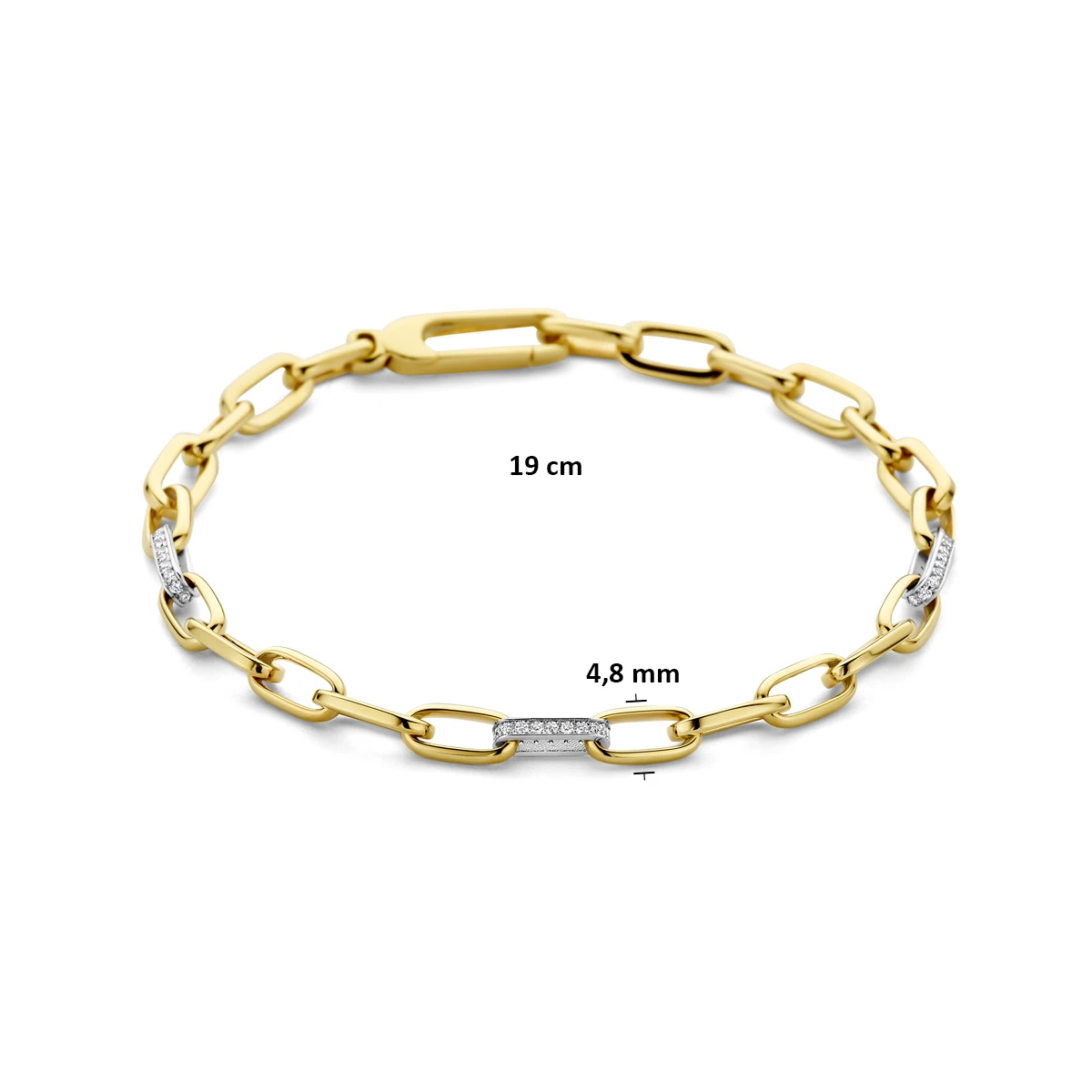 armband closed forever diamant 0.27ct g si 4,8 mm 19 cm 14K bicolor goud geel/wit