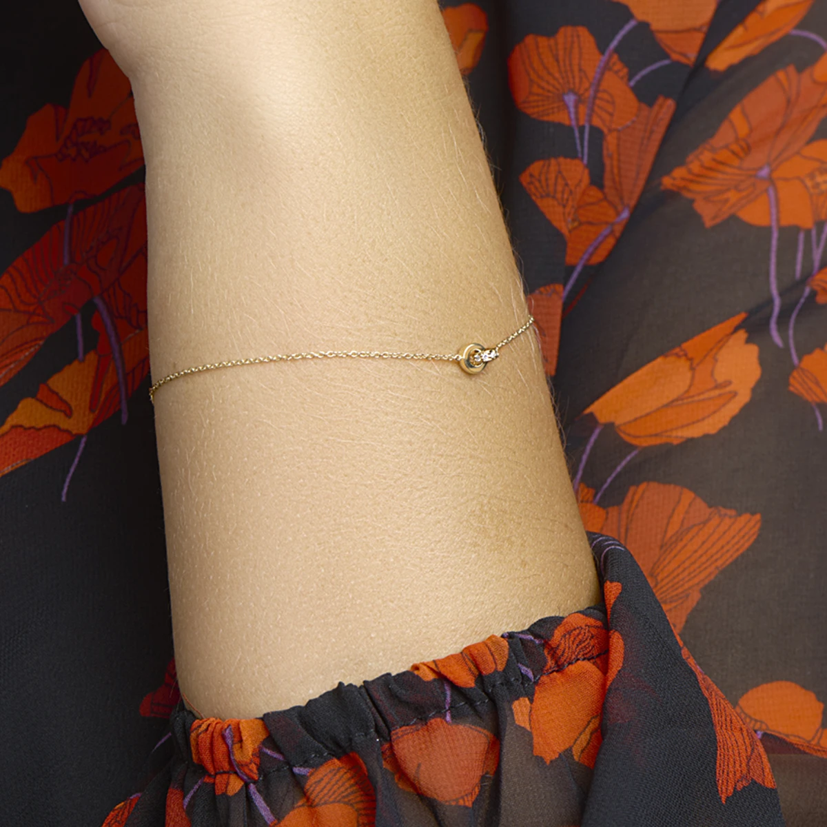 armband diamant 0.05ct h si 15 - 16,5 - 18 cm 14K geelgoud