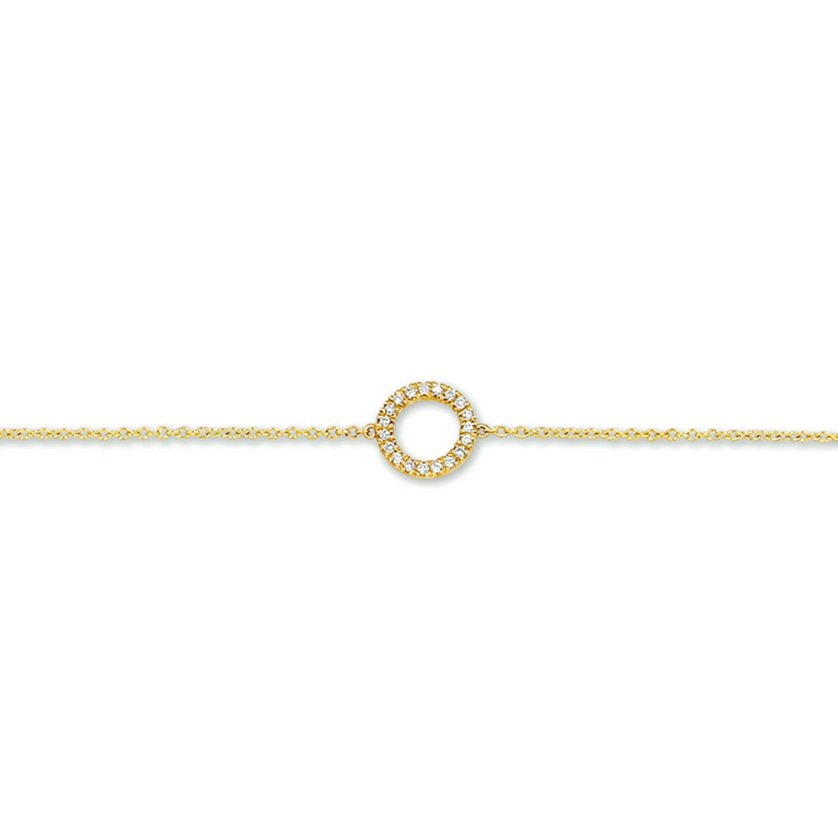 armband diamant 0.06ct h p1 16,5 - 17,5 - 18,5 cm 14K geelgoud