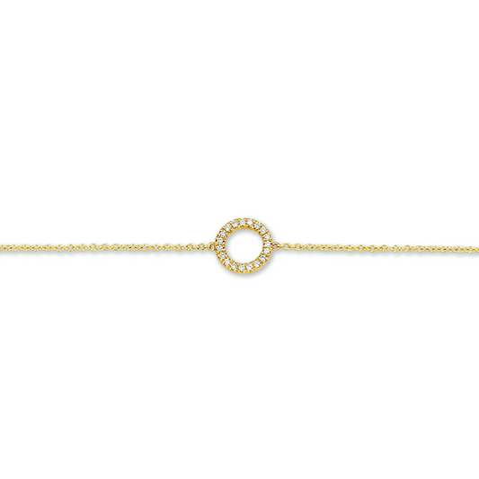 armband diamant 0.06ct h p1 16,5 - 17,5 - 18,5 cm 14K geelgoud