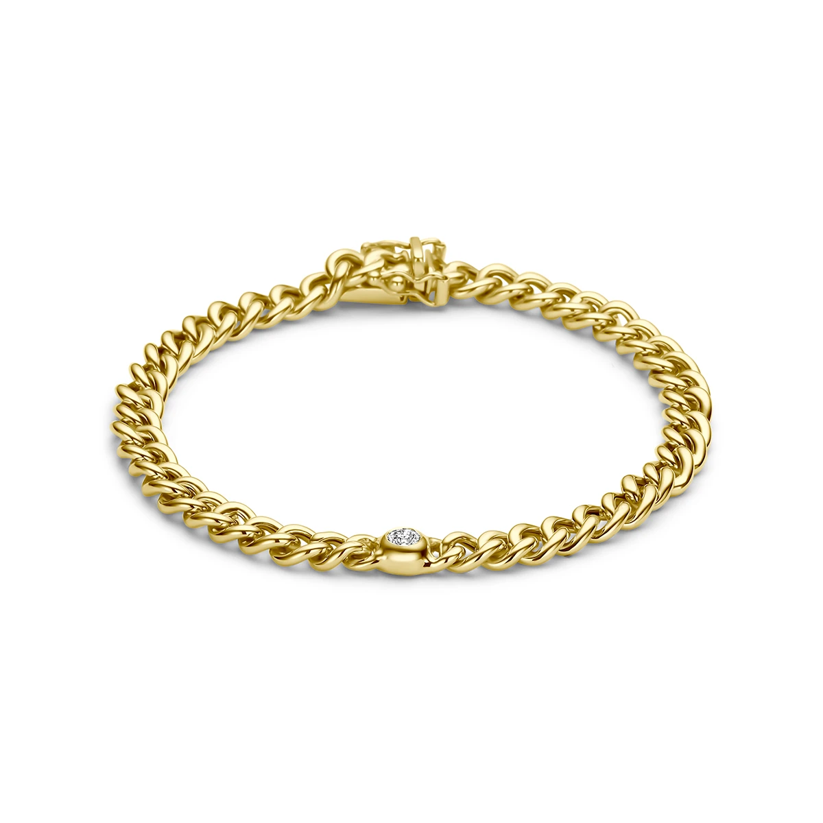 armband diamant 0.15ct h si 19 cm 14K geelgoud