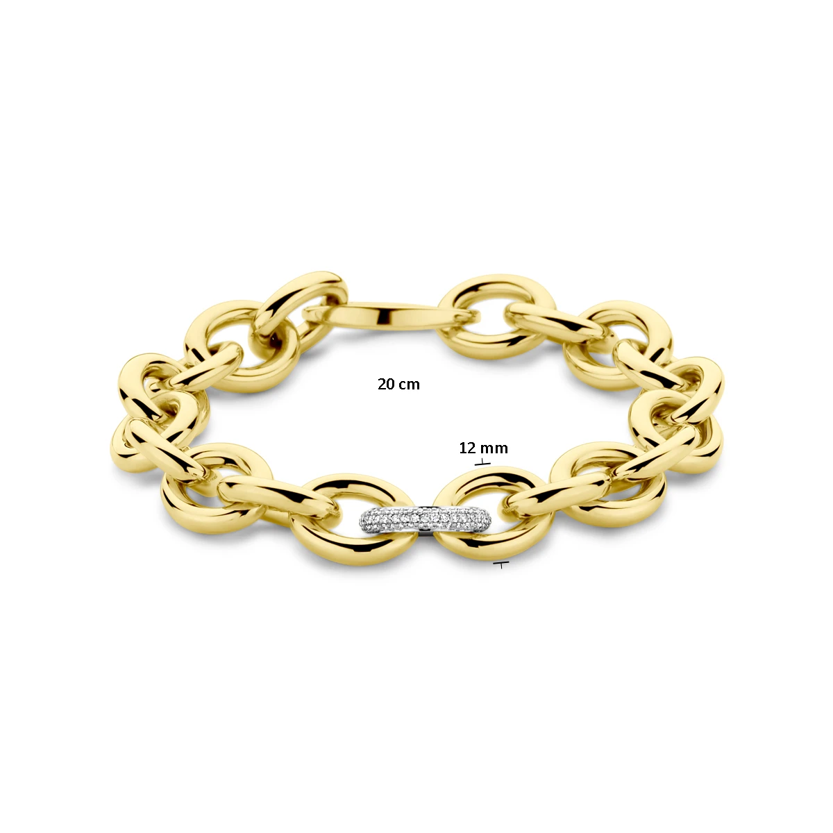 armband diamant 12 mm 20 cm 0.37ct g vsi 18K bicolor goud geel/wit
