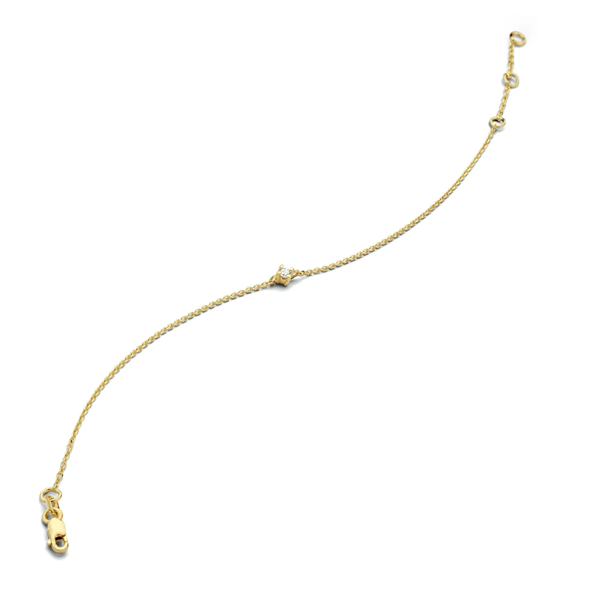 armband diamant 16,5 - 18,5 cm g si 14K geelgoud