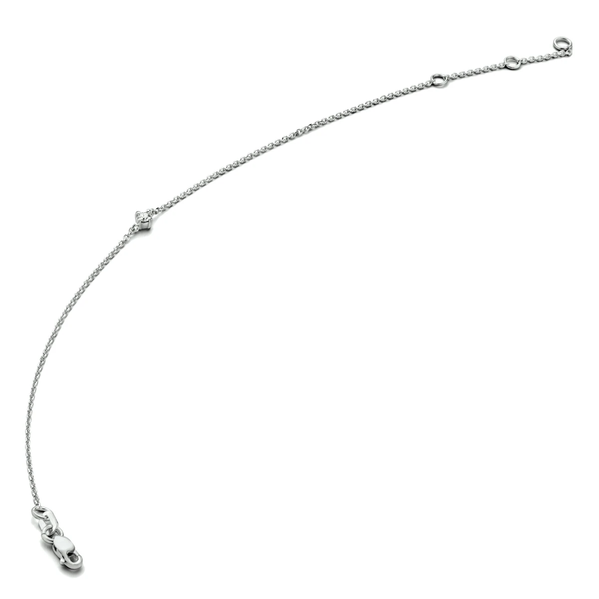 armband diamant 16,5 - 18,5 cm g si 14K witgoud