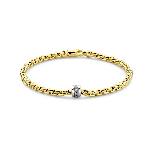 armband diamant 19 cm 0.12ct h si 14K geelgoud