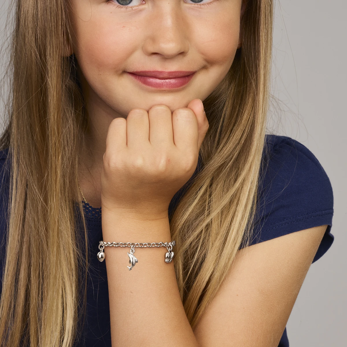 armband diverse bedels 15 cm zilver gerhodineerd