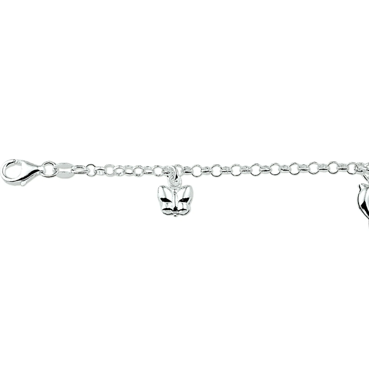 armband diverse bedels 15 cm zilver wit