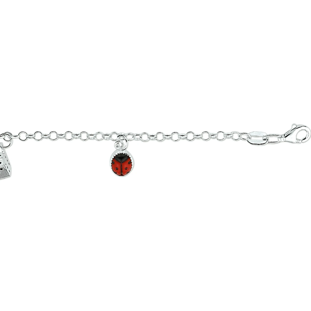 armband diverse bedels 15 cm zilver wit