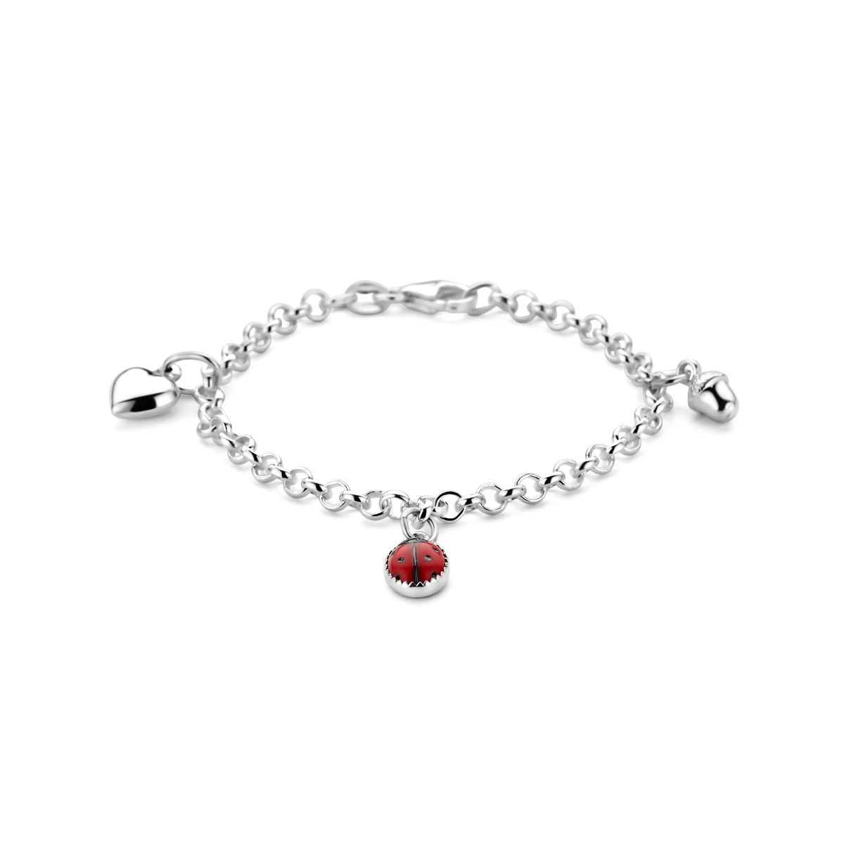 armband diverse bedels 15 cm zilver wit