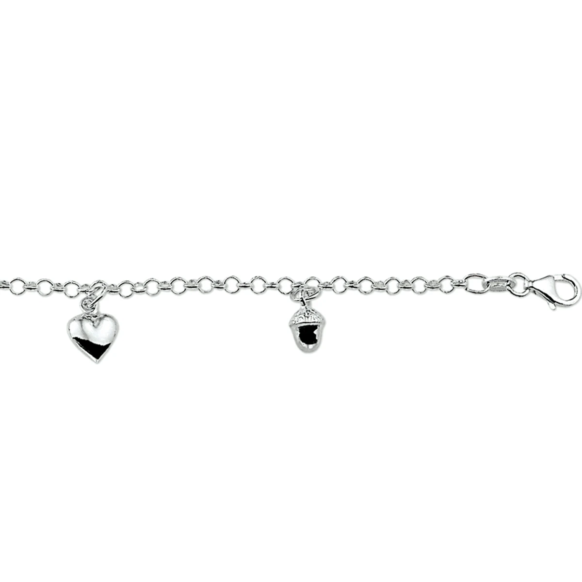 armband diverse bedels 17 cm zilver wit