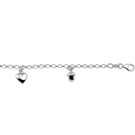 armband diverse bedels 17 cm zilver wit