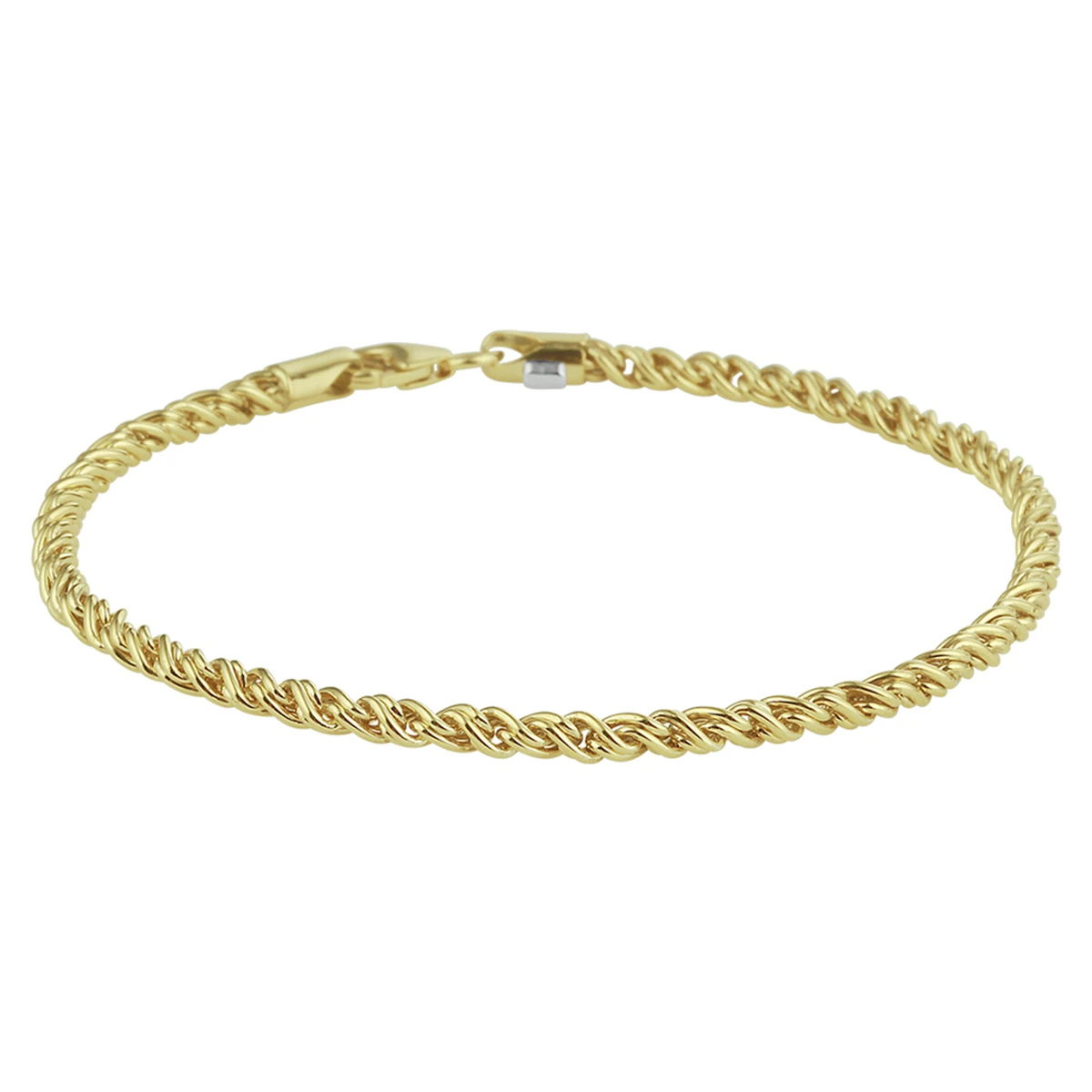 armband draadschakel 2,8 mm 19 cm silgold (geel met zilverkern)