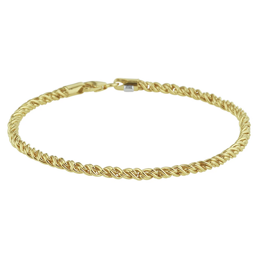 armband draadschakel 2,8 mm 19 cm silgold (geel met zilverkern)