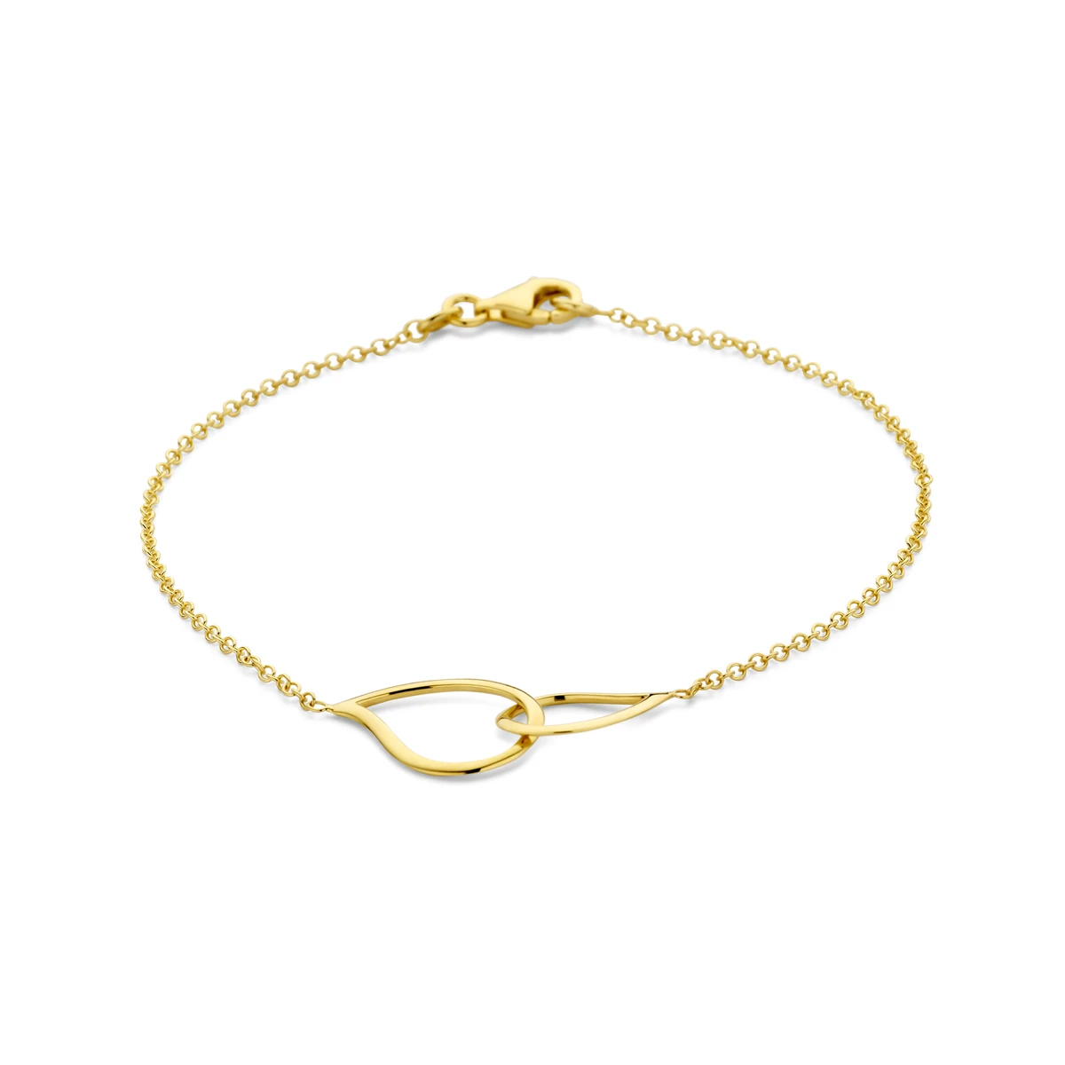 armband druppel 19 cm 14K geelgoud