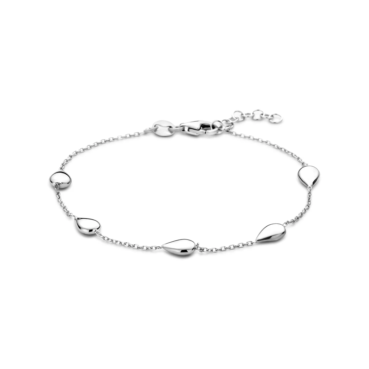 armband druppels 17 + 2 cm zilver gerhodineerd