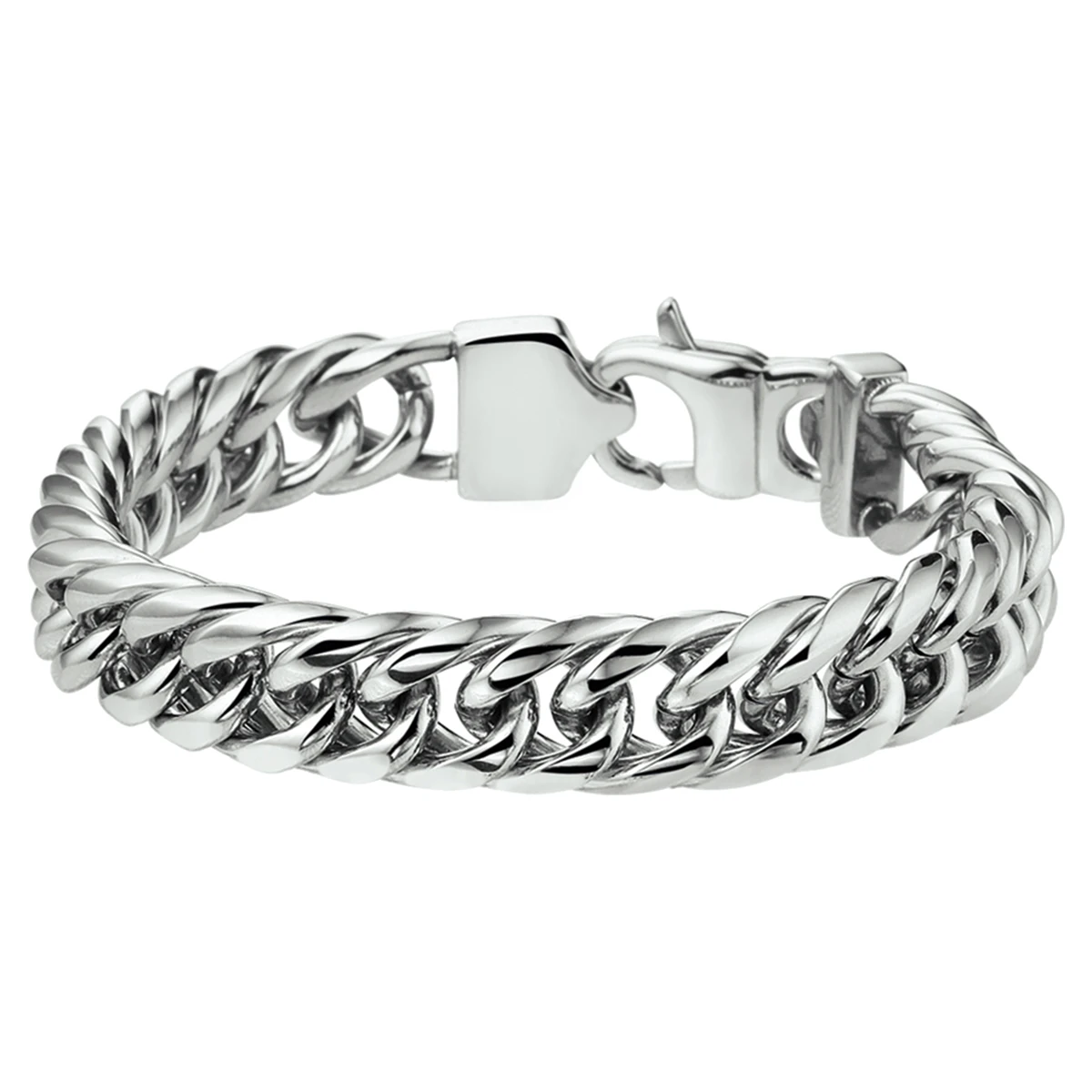 armband dubbel gourmette 11 mm edelstaal