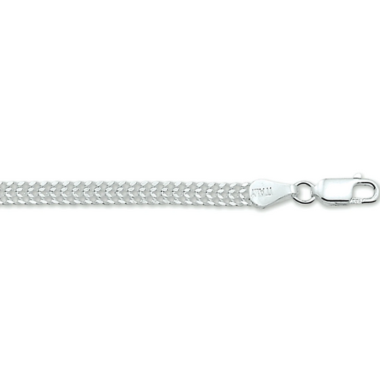 armband dubbel gourmette 4,3 mm zilver wit