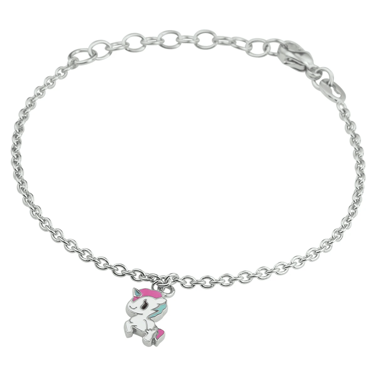 armband eenhoorn 13 + 3 cm zilver gerhodineerd