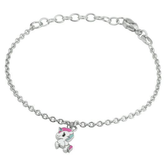 armband eenhoorn 13 + 3 cm zilver gerhodineerd