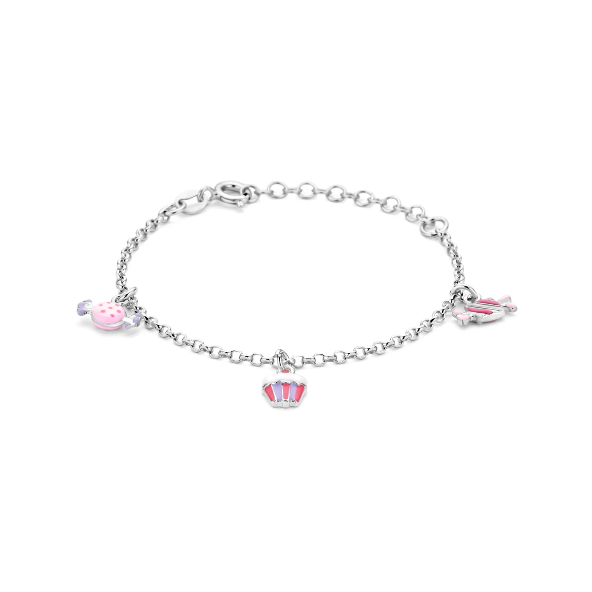 armband emaille 13 + 3 cm zilver gerhodineerd