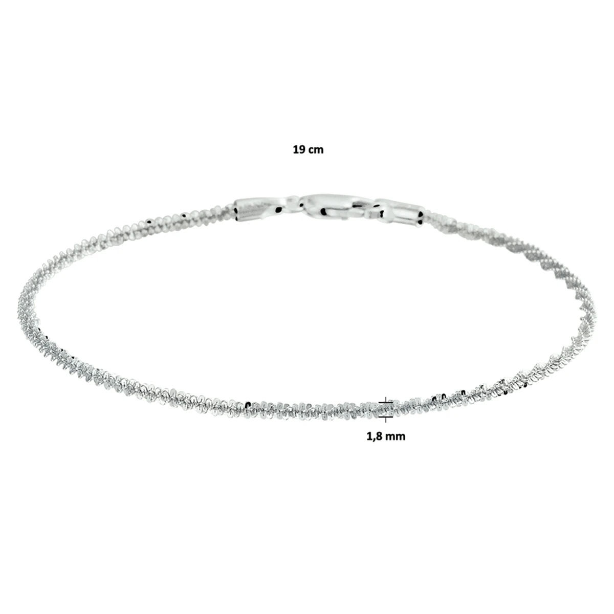 armband fantasie 1,8 mm zilver wit