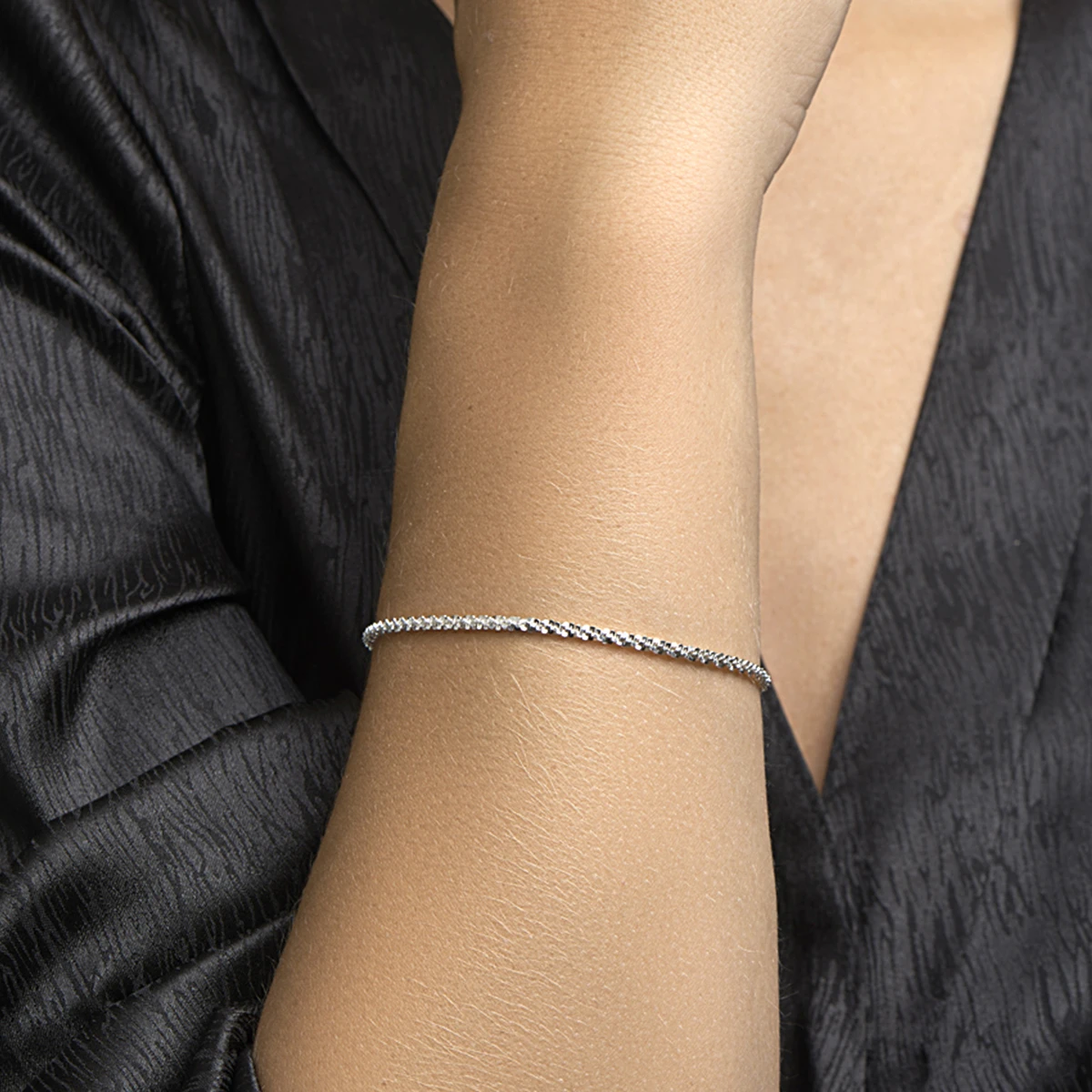 armband fantasie 3,0 mm zilver wit